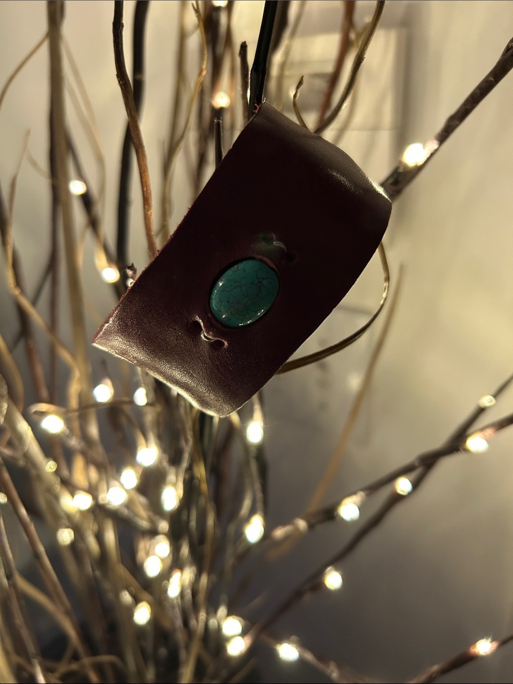 DEAN, Unisex, Leather Cuff Bracelet with Turquoise Stone